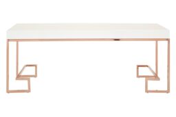 Orsina Contemporary Rose Gold Angled Legs Coffee Table, Versatile Display Coffee Table, Sturdy Decorative Table