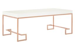 Orsina Contemporary Rose Gold Angled Legs Coffee Table, Versatile Display Coffee Table, Sturdy Decorative Table - thumbnail 2