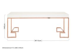 Orsina Contemporary Rose Gold Angled Legs Coffee Table, Versatile Display Coffee Table, Sturdy Decorative Table - thumbnail 4