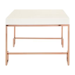 Orsina Contemporary Rose Gold Angled Legs Coffee Table, Versatile Display Coffee Table, Sturdy Decorative Table - thumbnail 3