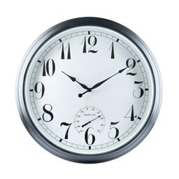 Primrose Outdoor Garden Clock With Thermometer & Metal Casing Black Big Time 90cm - thumbnail 6