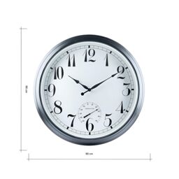 Primrose Outdoor Garden Clock With Thermometer & Metal Casing Black Big Time 90cm - thumbnail 3