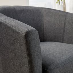 Home Source Bedford Small Padded Occasional Accent Tub Chair in Dark Grey - thumbnail 2