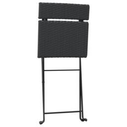 Berkfield Home Folding Bistro Chairs 2 pcs Black Poly Rattan & Steel - thumbnail 7