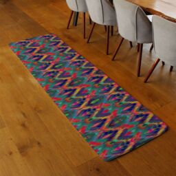 Benjamin Tate Design Abstract Ethnic Ikat Pattern Runner Rug in Natural - Size: 67 cm x 230 cm - thumbnail 2