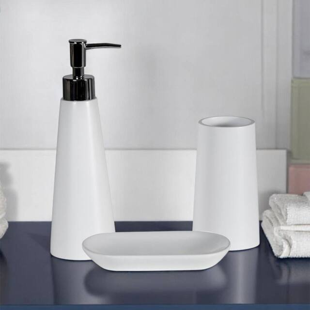 Showerdrape Alto White 3 Piece Bathroom Accessory Set - image 1