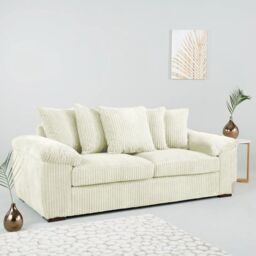 Snugg Furniture UK Limited Amalfi Jumbo Cord 3 Seater Sofa in Cream - thumbnail 1