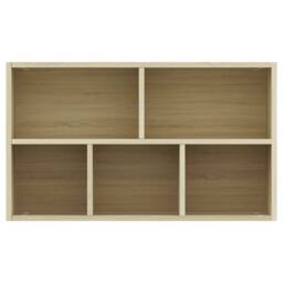 Berkfield Home Book Cabinet/Sideboard Sonoma Oak 50x25x80 cm Engineered Wood in Light Brown - Size: 50 x 25 x 80 cm - thumbnail 9