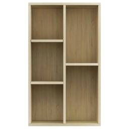 Berkfield Home Book Cabinet/Sideboard Sonoma Oak 50x25x80 cm Engineered Wood in Light Brown - Size: 50 x 25 x 80 cm - thumbnail 4