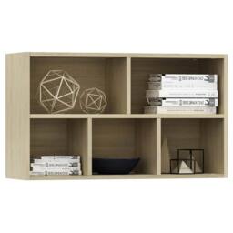 Berkfield Home Book Cabinet/Sideboard Sonoma Oak 50x25x80 cm Engineered Wood in Light Brown - Size: 50 x 25 x 80 cm - thumbnail 7