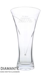 Personalised Memento Company Personalised Large Hand Cut Diamante Heart Vase in Clear - thumbnail 1