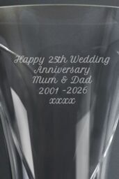 Personalised Memento Company Personalised Large Hand Cut Diamante Heart Vase in Clear - thumbnail 3
