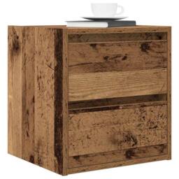 Berkfield Home Durable Wall-mounted Bedside Cabinet Old Wood 38x34x40 cm in Brown - Size: 38 x 34 x 40 cm - thumbnail 4