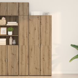 Berkfield Home Highboard Artisan Oak 70x42.5x185 cm Engineered Wood in Brown - thumbnail 1