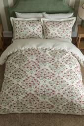 Sanderson 'Ottoman' Cotton Duvet Cover Set in Cream - Size: Super King - thumbnail 4