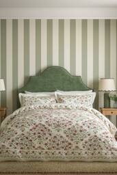 Sanderson 'Ottoman' Cotton Duvet Cover Set in Cream - Size: Super King - thumbnail 1