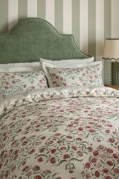 Sanderson 'Ottoman' Cotton Duvet Cover Set in Cream - Size: Super King - thumbnail 2