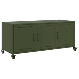 Berkfield Home TV Cabinet Olive Green 100.5x39x43.5 cm Steel - thumbnail 3