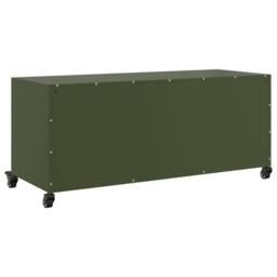 Berkfield Home TV Cabinet Olive Green 100.5x39x43.5 cm Steel - thumbnail 8