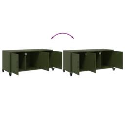 Berkfield Home TV Cabinet Olive Green 100.5x39x43.5 cm Steel - thumbnail 9