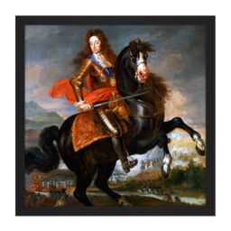"Artery8 Wall Art Print Portrait King William III England Painting Square Framed Picture 16X16 Inch in Black - Size: W16"" x H16""" - thumbnail 1