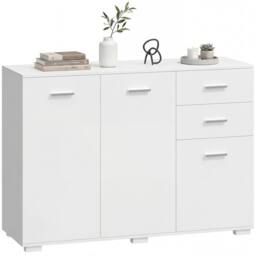 HOMCOM Modern Sideboard Kitchen Storage Cabinet in White - thumbnail 2