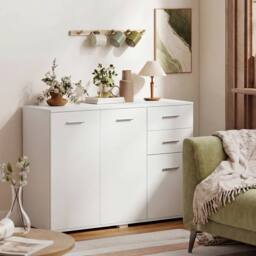 HOMCOM Modern Sideboard Kitchen Storage Cabinet in White - thumbnail 1