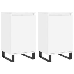 Berkfield Home Sideboards 2 pcs White 40x35x70 cm Engineered Wood - Size: 40 x 35 x 70 cm - thumbnail 3