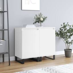 Berkfield Home Sideboards 2 pcs White 40x35x70 cm Engineered Wood - Size: 40 x 35 x 70 cm - thumbnail 2