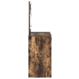 Berkfield Home Dressing Table with LED Lights Smoked Oak 78.5x41x135 cm in Brown - thumbnail 6