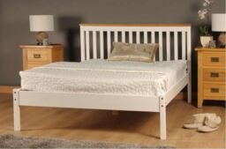 Comfy Living Ltd Low Footend Wooden Bed Frame in White - Size: Single - thumbnail 1