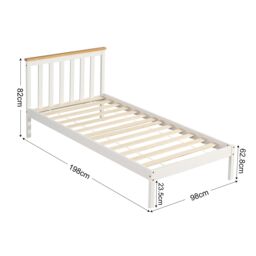 Comfy Living Ltd Low Footend Wooden Bed Frame in White - Size: Single - thumbnail 2