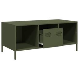 Berkfield Home Coffee Table Olive Green 101.5x50x43.5 cm Cold-rolled Steel - thumbnail 5