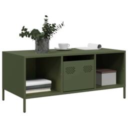 Berkfield Home Coffee Table Olive Green 101.5x50x43.5 cm Cold-rolled Steel - thumbnail 3