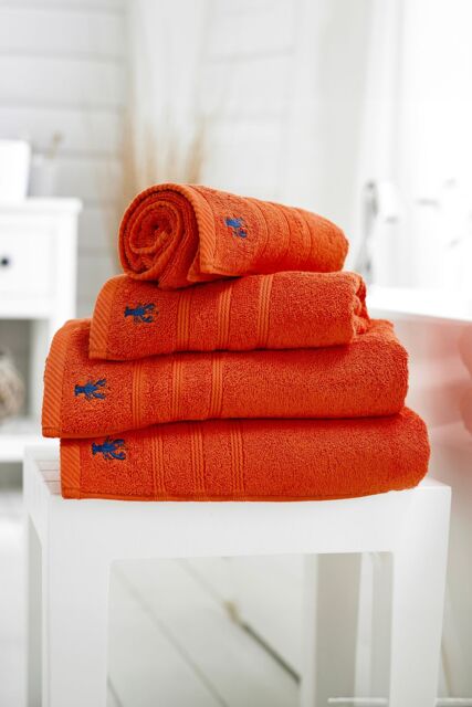 Lobster Creek Kaleidoscope 550gsm Combed Cotton Towels in Orange