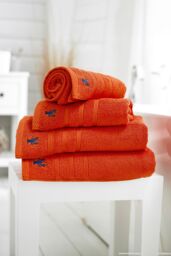 Lobster Creek Kaleidoscope 550gsm Combed Cotton Towels in Orange - thumbnail 1