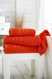 Lobster Creek Kaleidoscope 550gsm Combed Cotton Towels in Orange - thumbnail 2