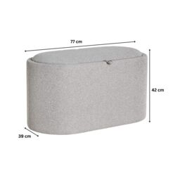 Home Source Storage Ottoman Reversible Lid Table Boucle Teddy Fur Home Box in Light Grey - thumbnail 4