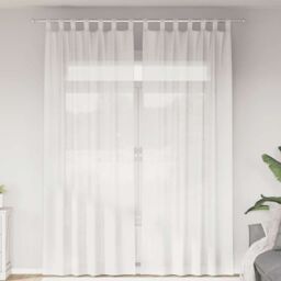 Berkfield Home Voile Curtains with Loops 2 pcs White 140x260 cm - thumbnail 1
