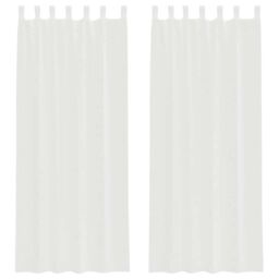 Berkfield Home Voile Curtains with Loops 2 pcs White 140x260 cm - thumbnail 2