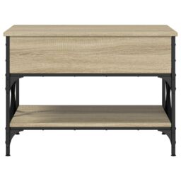 Berkfield Home Coffee Table Sonoma Oak 70x50x50 cm Engineered Wood & Metal in Brown - Size: 70 x 50 x 50 cm - thumbnail 5