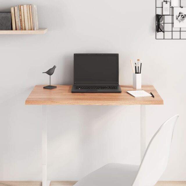 Berkfield Home Table Top Light Brown 80x40x2 cm Treated Solid Wood Oak - Size: 80 x 40 x 2 cm - image 1