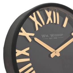 WILLIAM WIDDOP Black & Gold Table Clock - thumbnail 4