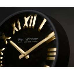 WILLIAM WIDDOP Black & Gold Table Clock - thumbnail 9