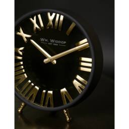 WILLIAM WIDDOP Black & Gold Table Clock - thumbnail 8