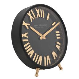 WILLIAM WIDDOP Black & Gold Table Clock - thumbnail 3
