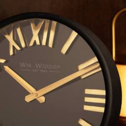 WILLIAM WIDDOP Black & Gold Table Clock - thumbnail 7