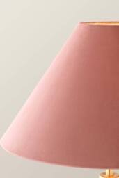 ValueLights Martha Conical Lamp Shade Full Fabric Velvet Midi Floor Lamp with Bulb in Dusty Pink - thumbnail 4