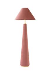 ValueLights Martha Conical Lamp Shade Full Fabric Velvet Midi Floor Lamp with Bulb in Dusty Pink - thumbnail 6