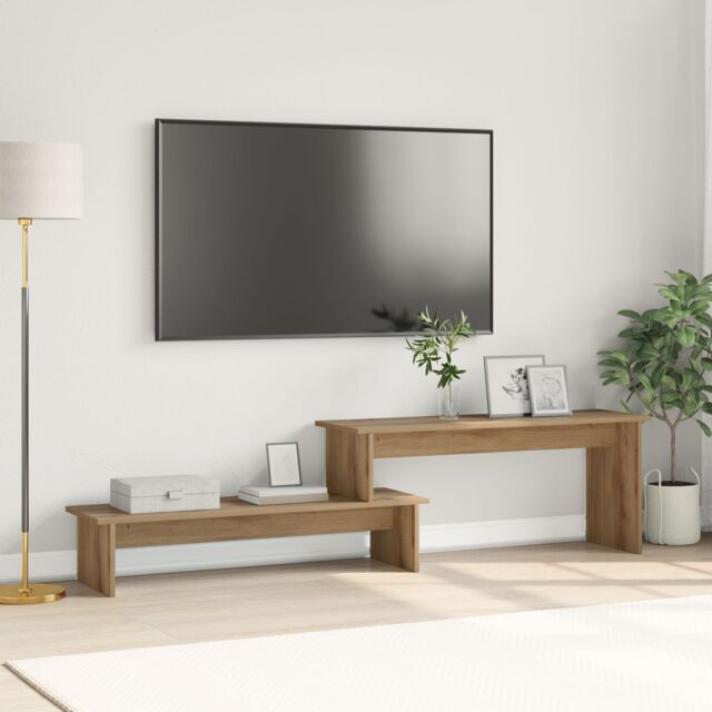 Berkfield Home TV Cabinet Artisan oak 180 x 30 x 43 cm Engineered wood in Brown - image 1